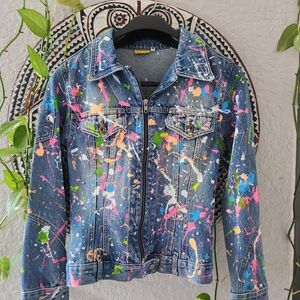 Colorful Splatter Jean Jacket